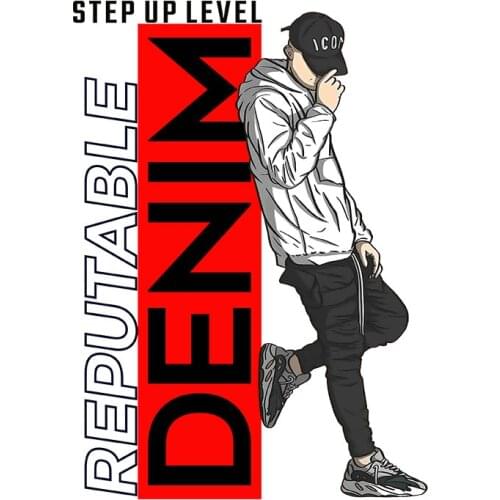 Fashion man Letter stickers Patches for clothing Washable DIY Appliques Heat Transfer PVC Patch Thermal Stickers