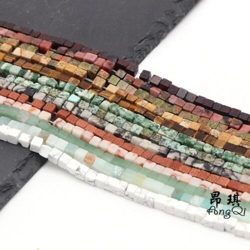 Fashion natural multicolor cube Loose Beads DIY bracelet necklace ear stud Accessories