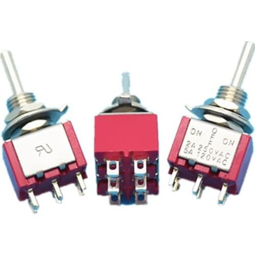 MTS-223 (ON)-OFF-(ON) Momentary red Miniature Toggle Switch