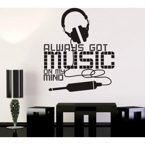 Music Zone Wall Sticker Headset Rock Decor Kids Room Home Decoration Posters Vinyl Music Car Decal