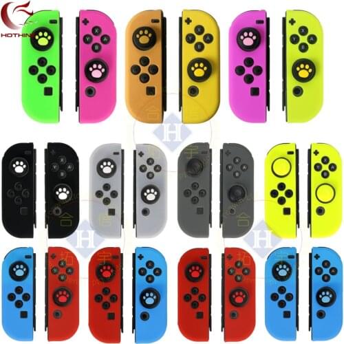 HOTHINK Soft cover Protective Silicone Case with Thumbstick joystick cap for Nintendo Switch JOY CON nintend switch JOY-CON