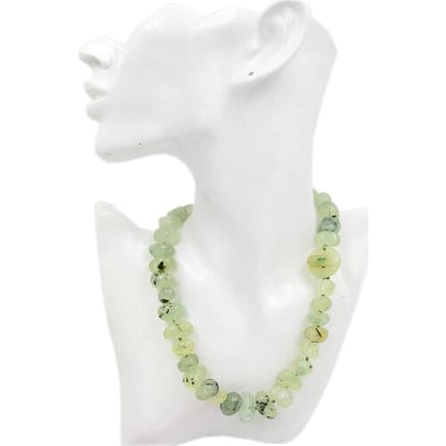 Natural Stone Prehnites Irregular Shape Beads 8x12-8x17mm Stone Toggle Clasp 18