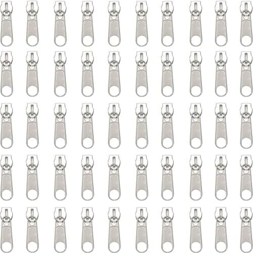 20Pcs/lot 3# Nylon Zipper Sliders Puller DIY Handwork Bag Siver color AA7665