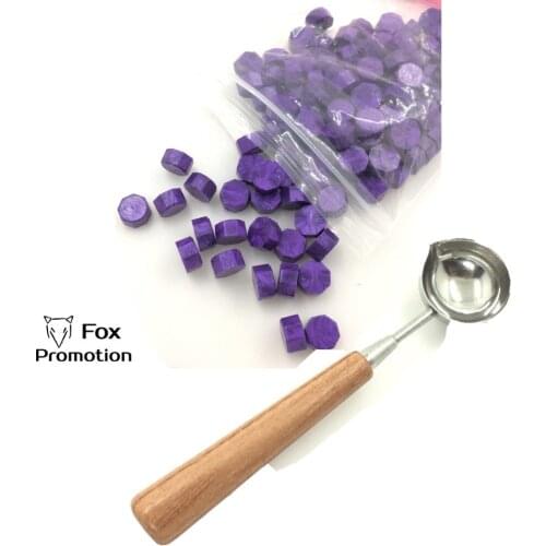 New Hot Fashion Vintage Wood brass Wax Spoon 100pc wax beads 12cm Length quality Sellado Sax palillo sello de la cera de Sellos