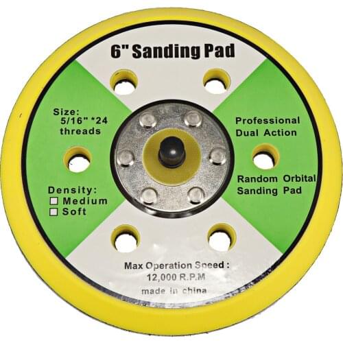 Pouvoir New 6" Face Sanding Pad Dual Action Sander 16x24 Thread 12000