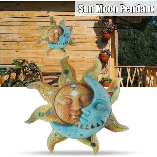 New Hot Sun and Moon Art Decoration Metal Printed Crafts Craetive Gifts Wall Hanging Ornament for Home Garden Courtyard