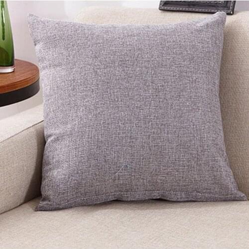 40x40cm Solid Sofa Car Pillow Cushion Soft Linening Waist Pillow Anti-Slip Bedroom Sofa Cushion for Home Office Car Use