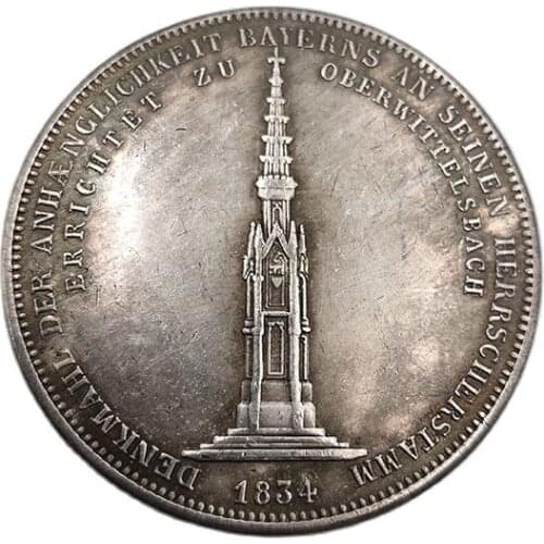 1834 German Rule Monument People Commemorative Coin Collection Souvenirs Home Decoration Crafts Desktop Ornaments Gifts