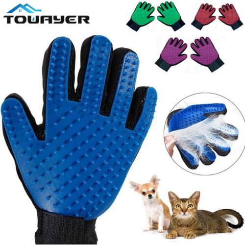 1/2PC Cat Grooming Glove Pet Hair Remove Gloves Clean Deshedding Effective Massage Cat Grooming Glove Dog Combs