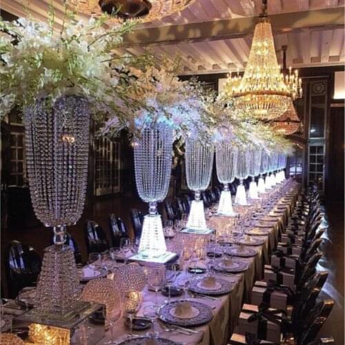 2pcs Wedding Road Leads Beatiful Crystal flower stand Table Centerpiece Party Event Decoration