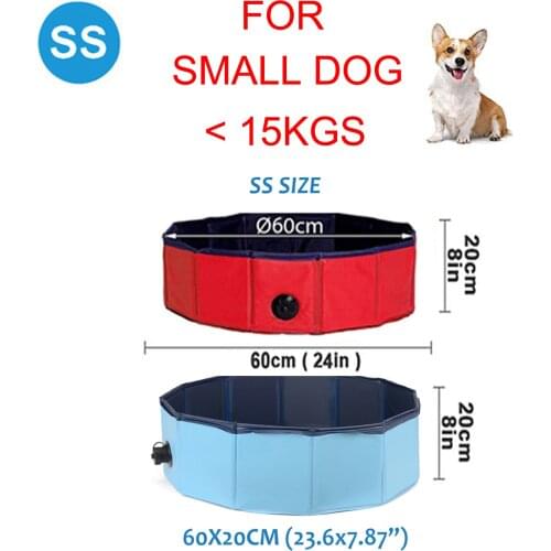 Dog Pet Swimming Pool 60cm (24 inch) Small dog Pool Portable Foldable Kiddie Pool for Kids Bathing Tub Bathtub drop shipping