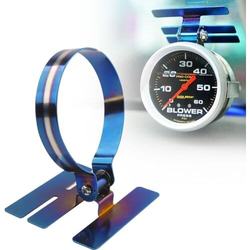 60mm Single Hole Gauge Pod Swivel Metal Dashboard Pod Mount Car Racing Modified Boost Gauge Cup Holder Baked Blue
