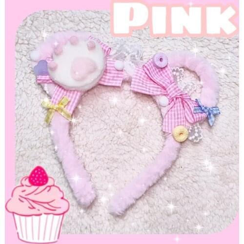 Strawberry bear ear sweet kc cat claw cute lolita Harajuku bow hairband