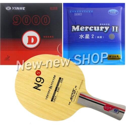 Galaxy YINHE N9s Blade With Galaxy YINHE 9000D and Mercury II Rubbers for a Table Tennis Racket Long Shakehand FL