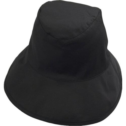 Bauhinia Spring Summer Foldable Cotton Bucket hat Women Outdoor Big Wide Brim Sunscreen hat