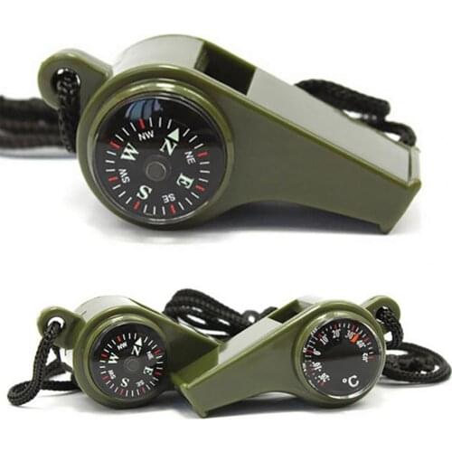 Survival Whistle Reliable 3 in 1 Design Acrylic Multifunctional Emergency Gear for Hiking 3-in-1 Emergency Gear