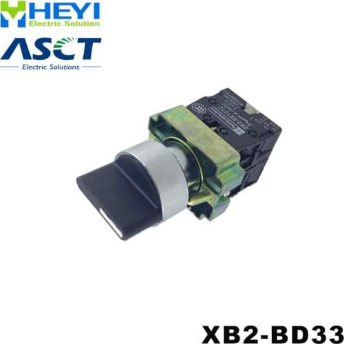 Push button XB2-BD33 N/O+N/O rotary switch 3 position stay put electrical switch with standard handle