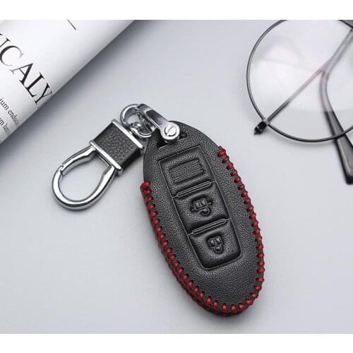 Car Key Smart Protector Cover For Nissan Juke Patrol Qashqai Micra Tiida x trail Accessories Key Leather Skin Shell Case Keyring