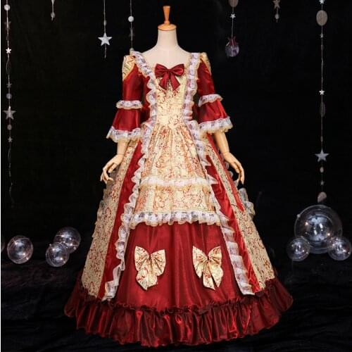 STOCK European Printing Retro Court Dress Theme Performance Studio Photo Show Gorgeous Princess Dress Customizable 2021 New