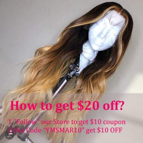 YMS 1B/4/27 Highlight Wig Brazilian Body Wave Wig Lace Front Human Hair Wigs Honey Blonde Ombre Lace Front Wig Remy Hair