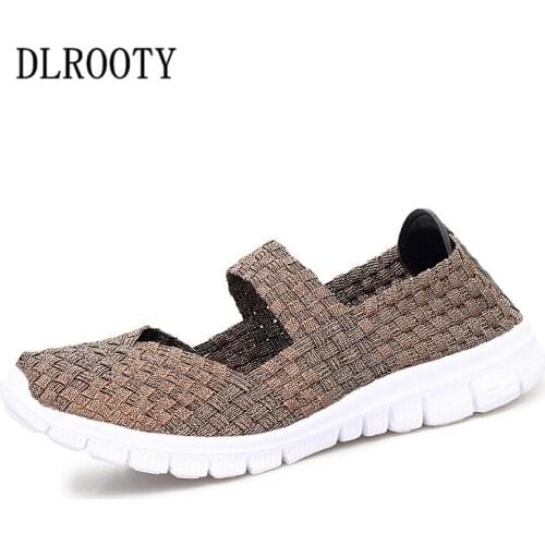 Women Flats Casual Shoes Summer Fashion Outdoor Breathable Couple Woman Weave Hollow Platform Slip On Shallow Comfortable