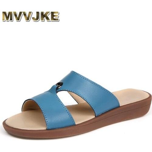 MVVJKE Bohemia Summer Casual Women wedges Flat Sandals Platform 2018 Woman Ladies Beach Shoes Flip Flops Genuine leather shoes