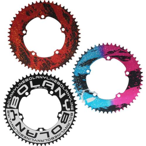 BOLANY Round Chainring Aluminum alloy Chainring Cycling Crankset Star Disc 130mmBCD 56T Single Disc Plate Folding Bike Crankset
