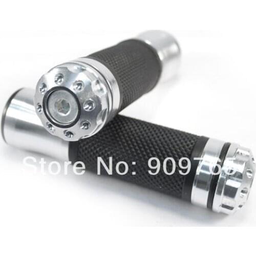 1 Pair Silver Bike 7/8'' Handlebar Hand Grips For Honda Kawasaki Suzuki KtN Yamaha XJ 550 600 700 750 1100 Seca Maxim