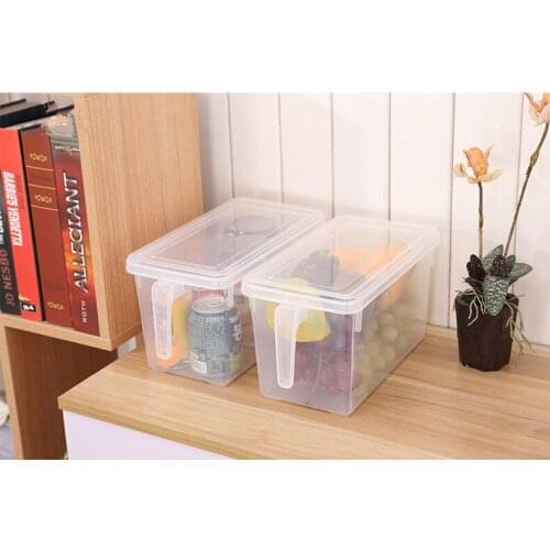 1PC New Refrigerator Food Storage Cassette with Handle Clear Plastic Grain Storage Box Storage for Fruits and Vegetables LF 139