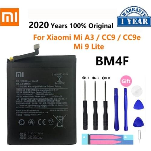 100% Original XIAO MI High Quality BM4F 4030mAh Phone Battery for Xiaomi A3 CC9 CC9e Mi9 Lite Replacement Batteries Bateria