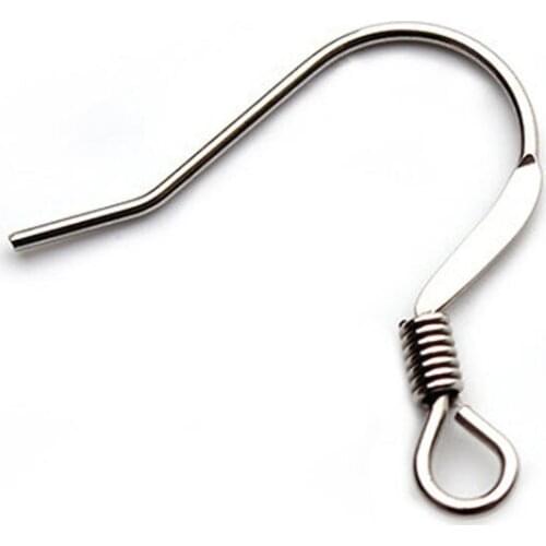 100pcs/lot 18x18.5mm Silver Tone Stainless Steel Earring Hooks Clasp Earrings Wires Findings & Components with Nickel Free