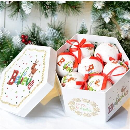 14pcs Christmas Tree Balls Electroplating Painted Mulitcolor Ball Santa Claus Deer Santa Ball Christmas Ornaments Tree Pendants