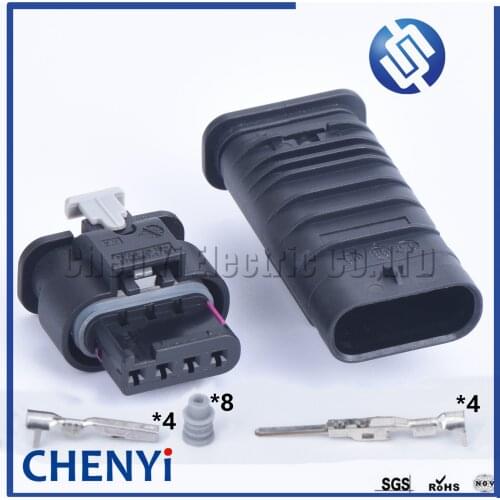 2 set 4 pin tyco amp waterproof auto cable connector plug 1718657-1 Weichai autonomous water temperature sensor plug for VW Audi