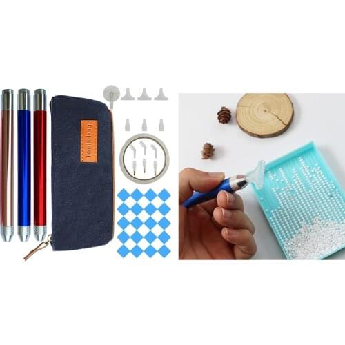 3pcs LED Diamond Painting Tools Drill Pen, Roller Pen Heads, Elbow Pen Heads, Painting Accessories Cross-Stitch Kits Tools
