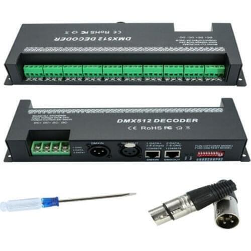 30CH RGB DMX 512 Decoder led controller, RGB LED DMX512 decoder 30Channel x 2A for LED Strip Light DC9-24V 60A dmx dimmer driver