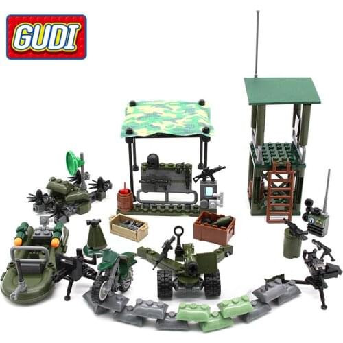 317Pcs 4in1 Military SWAT Firewire Blocks Soldier War Weapon Cannon Dog Bricks Building Blocks Sets Model Toys For Children