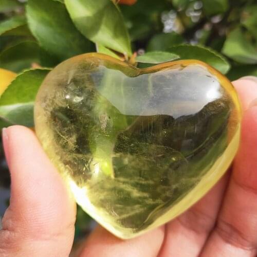 5cm Crystal Heart Beautiful Natural citrine quartz Gemstone Heart Healing