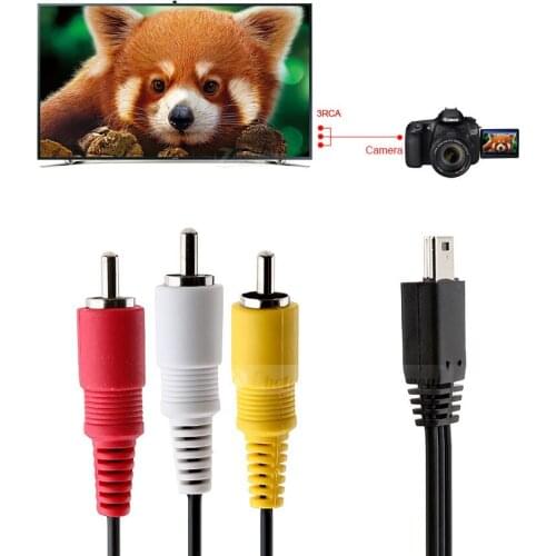 For Canon 5D Mark II 5D Mark III 1D X SX700 HS SX710 HS SX170 IS camera video audio AV cable mini USB to 3 RCA