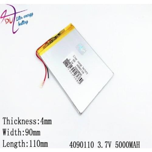 Liter energy battery 4090110 Tablet PC battery capacity 3.7V 5000MAH Universal Li-ion battery for tablet pc 7 inch 8 inch 9 inch