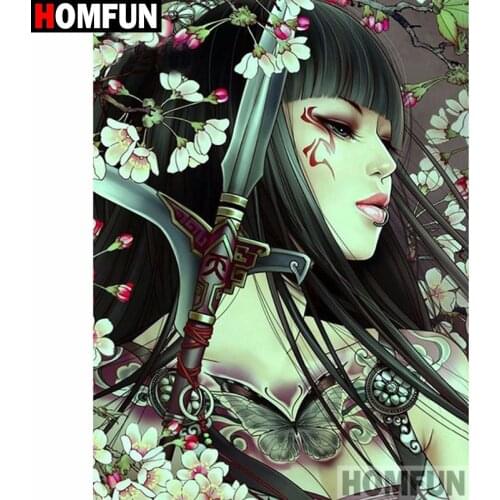HOMFUN Full Square/Round Drill 5D DIY Diamond Painting "Japanese beauty" 3D Diamond Embroidery Cross Stitch Home Decor A20226