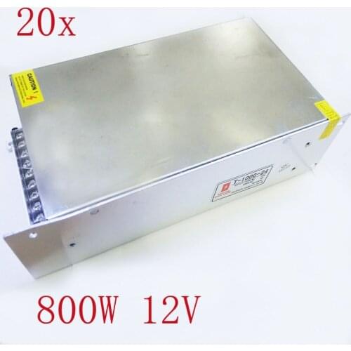 FREE DHL/CDEK 20pcs/lot 800W DC12V 66.6A LED Switch Power Supply transformer,Input AC 100V~240V ,Output DC12V,2 years warranty