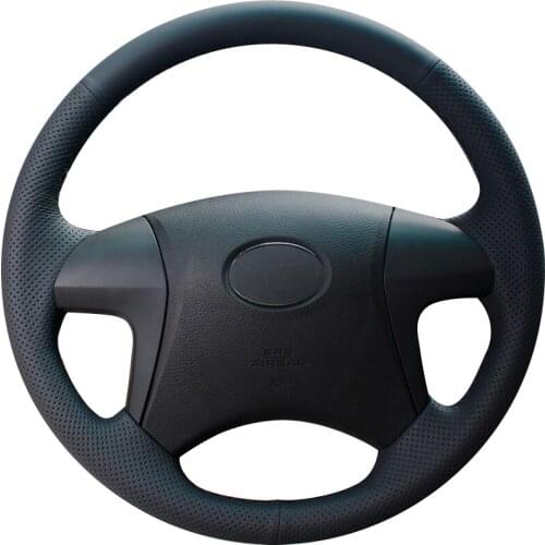 Black Synthetic Leather Car Steering Wheel Cover for Toyota Highlander 2009-2014 Camry 2007-2011