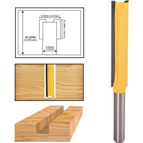 1pcs 1/4" Shank Flush Trim Router Bit 3/8" Blade Width Straight Woodworking Router Bit High Quality Carbide Milling Cutter