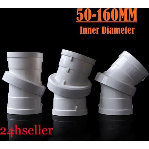 I.D 50-160mm 360 degree Rotatable Straight elbow PVC Pipe Connectors Thicken Fish Tank Pipe Joints Garden Irrigation Accessories