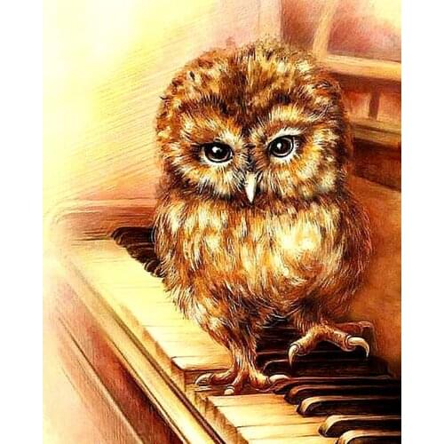 Full Square&round Diamond 5D DIY Diamond Painting Piano Owl Embroidery Cross Stitch Rhinestone Mosaic Painting Decor Gift