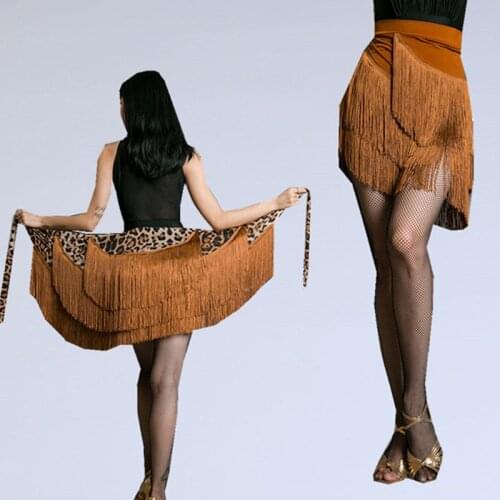 Latin Dance Skirt New Adult Hip Scarf Half Skirt National Standard Dance Tassel Skirt Hip Scarf Skirt Fringe Tango Dress Rumba