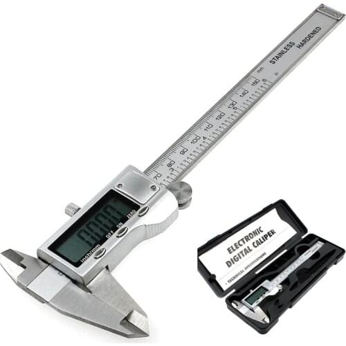 Metal 150mm 6-inch hardened Stainless Steel Electronic Digital Vernier Caliper Micrometer Measuring With Boxd Free Shipping