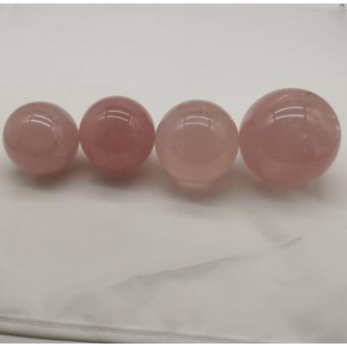 Natural Pink Rose Quartz Crystal Healing Ball Sphere