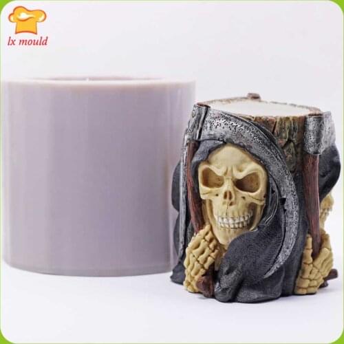 LXYY-MOULD new skull candle silicone mold bar decorative soap tool