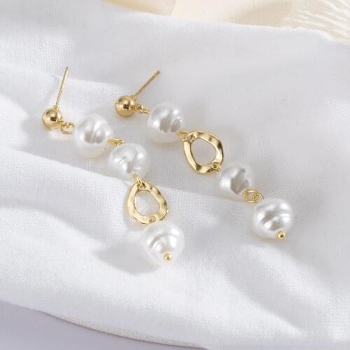 New Korean Fashion Luxurious Tassel Long Hanging Earrings for Women Pearl Dangle Drop Earrings 2021 Trend Female Jewelry Gifts